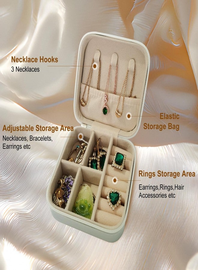 SCIKHEFT Travel Jewelry Case Mini Portable Jewelry Organizer Boxes Small Jewellery Storage Holder for Rings Earrings Necklace Bracelet for Girls Women - Image 4